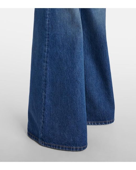Jeans Flared A Vita Alta di Chloé in Blue