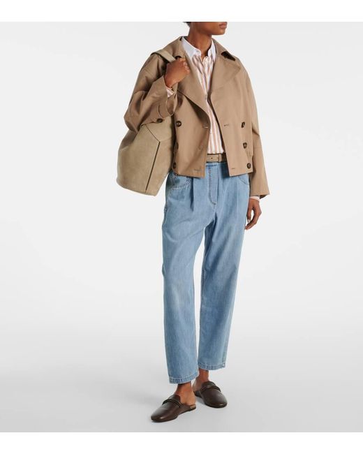 Jean Droit A Taille Haute Brunello Cucinelli en coloris Blue