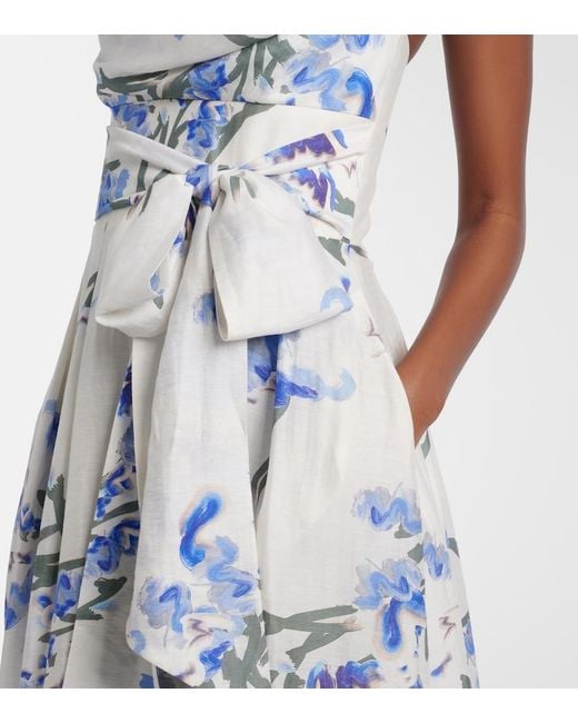 Rebecca Vallance Bluebell Draped Floral Midi Dress