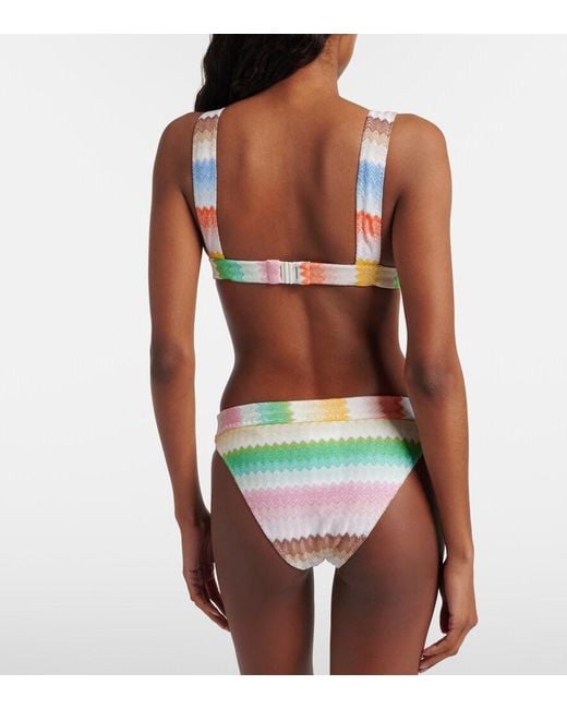 Missoni White Zigzag Lame Bikini