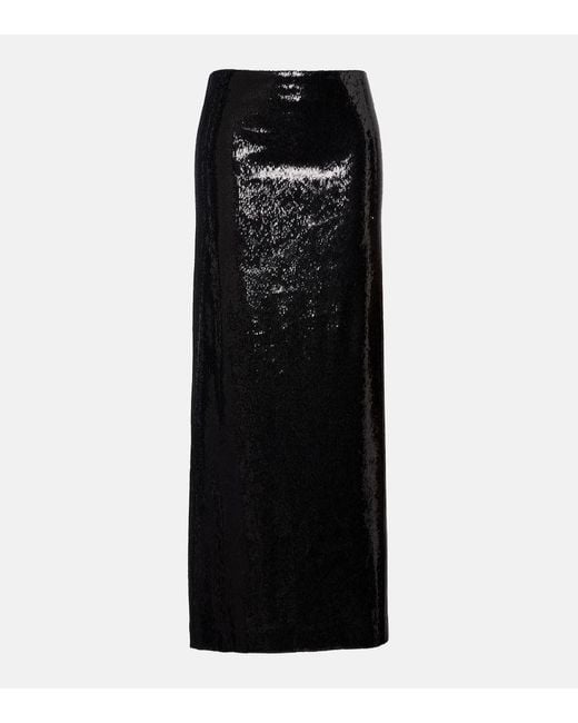 Totême Black Sequined Maxi Skirt