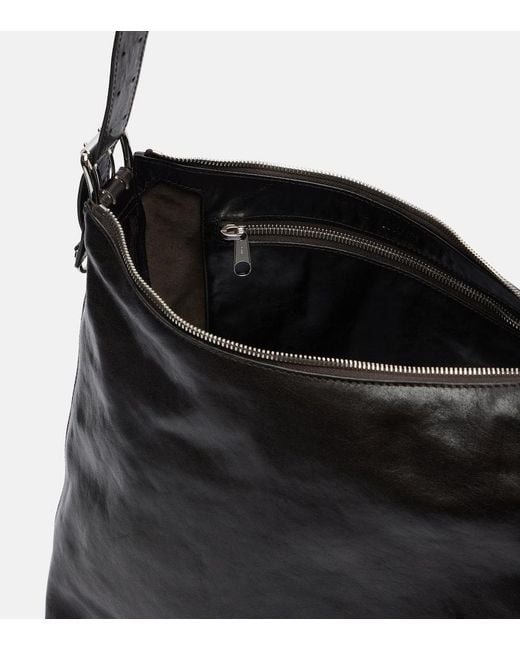 Lemaire Black Small Belted Leather Shoulder Bag