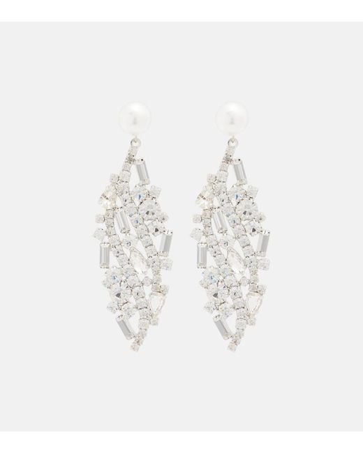 Magda Butrym White Embellished Earrings