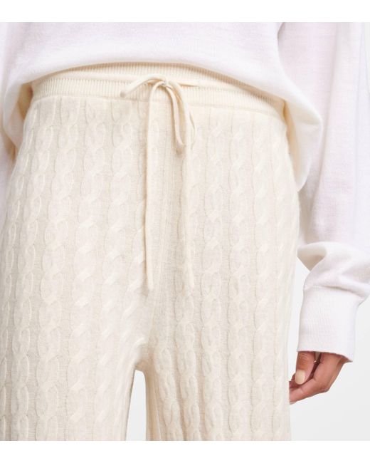 Pantalon ample en laine melangee Totême  en coloris White