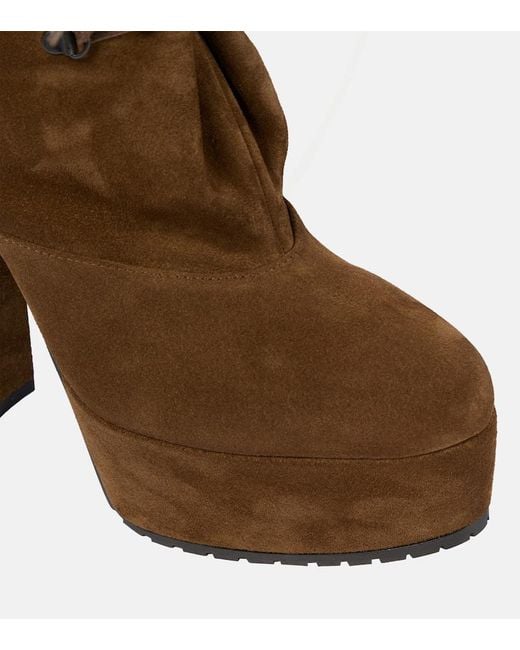 Alaïa Brown Trekk Suede Ankle Boots