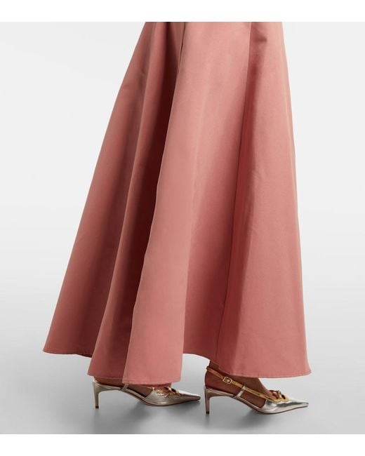 Staud Pink Stella Halterneck Cotton-Blend Gown