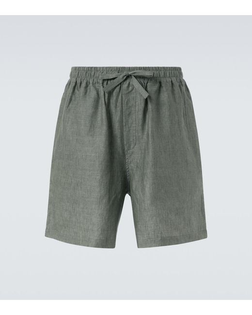 Saman Amel Shorts Aus Leinen in Gray für Herren