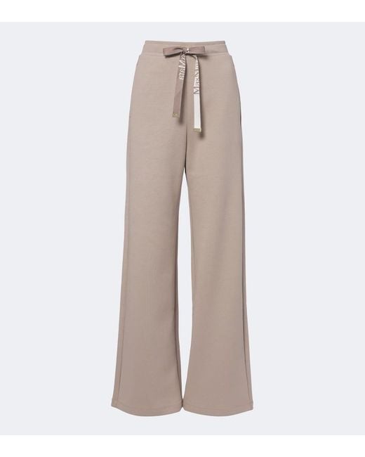 Max Mara Natural Cotton-Blend Jersey Sweatpants