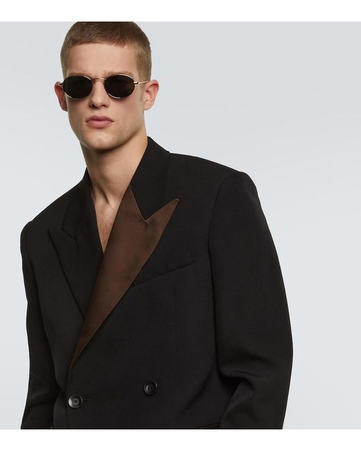 Saint Laurent Gray Sl 799 Oval Sunglasses for men