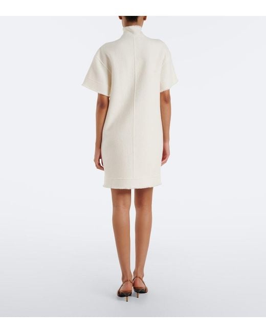 Max Mara Natural Virgin Wool Jersey Sweatshirt Dress