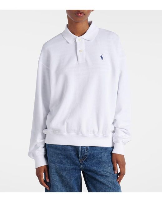 Polo Ralph Lauren White Cotton-Blend Polo Sweater