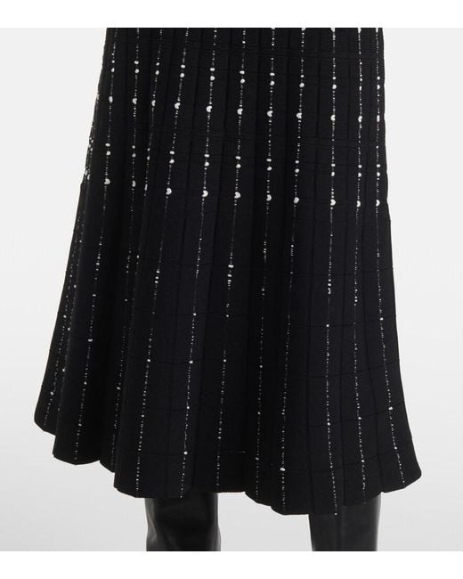 Joseph Black Ribbed-Knit Cotton-Blend Midi Dress