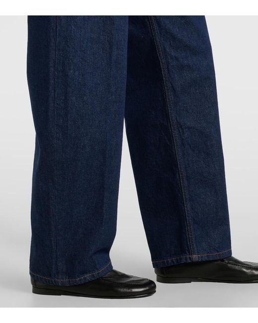 Jeans A Gamba Larga Wide Taper di Re/done in Blue