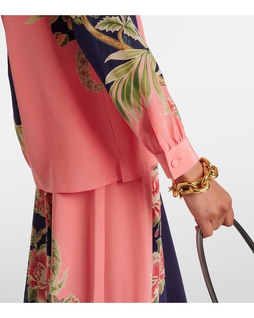 Etro Pink Printed Silk Shirt
