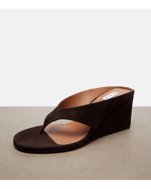 Alaïa Brown Cube Suede Wedge Sandals