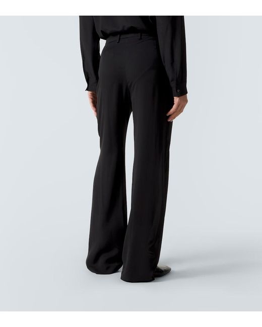 Gucci Black Silk Satin Georgette Wide-Leg Pants for men