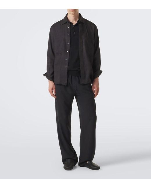 Manolo Blahnik Black Leather Loafers for men