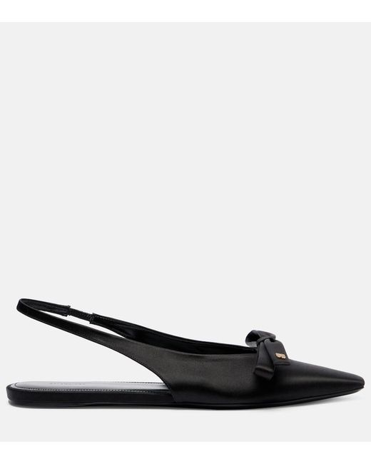 Balenciaga Black Nano Bb Satin Slingback Flats
