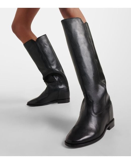 Isabel Marant Chess Leather Boots in Black Lyst