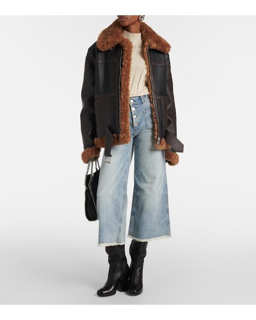 Stella McCartney Blue High-Rise Cropped Flared Jeans