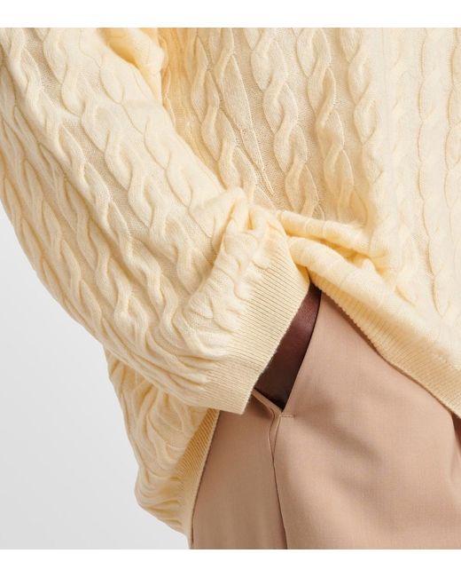 Jardin Des Orangers Natural Cable-Knit Wool And Cashmere Sweater