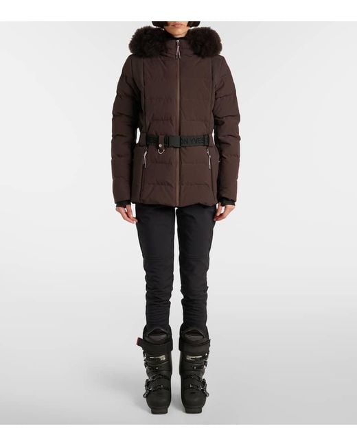 Yves Salomon Brown Veste 64Cm Shearling-Trimmed Ski Jacket