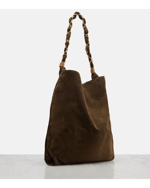 Saint Laurent Brown Amalia Suede Shopper