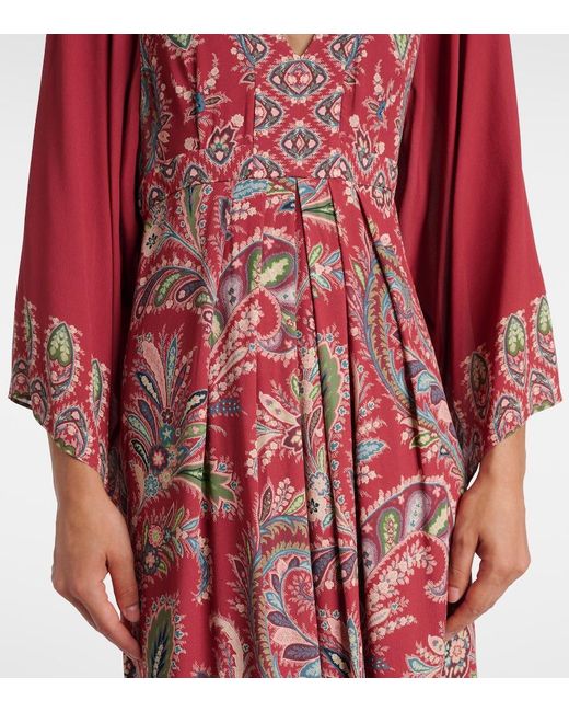 Etro Red Paisley Maxi Dress