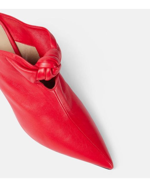 Khaite Red Rowan Leather Mules