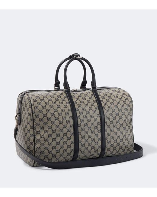 Gucci Gray Essence Medium Gg Canvas Duffle Bag for men
