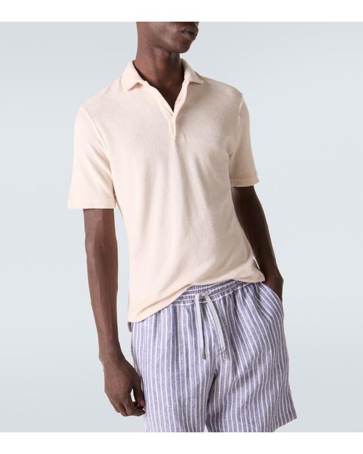 Fedeli Natural Mondial Cotton Terry Polo Shirt for men