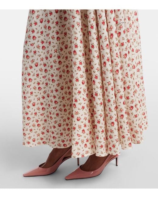 Dolce & Gabbana Pink Floral Silk And Cotton-Blend Charmeuse Top