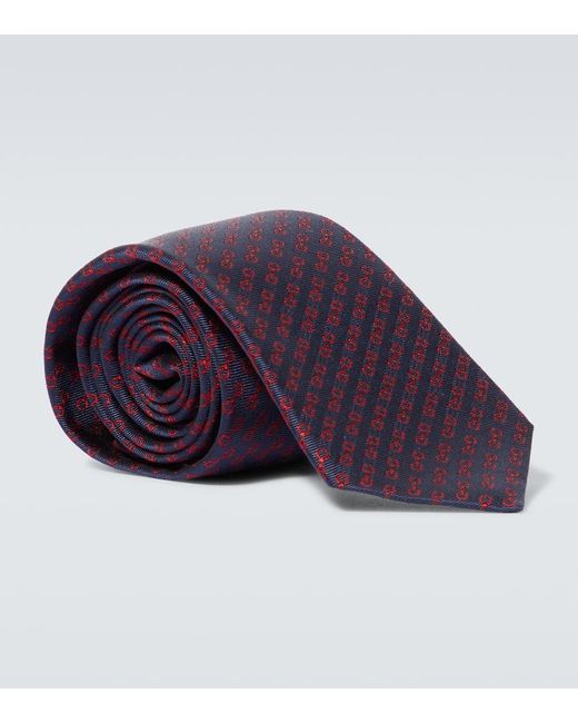 Gucci Purple Horsebit Jacquard Silk Tie for men