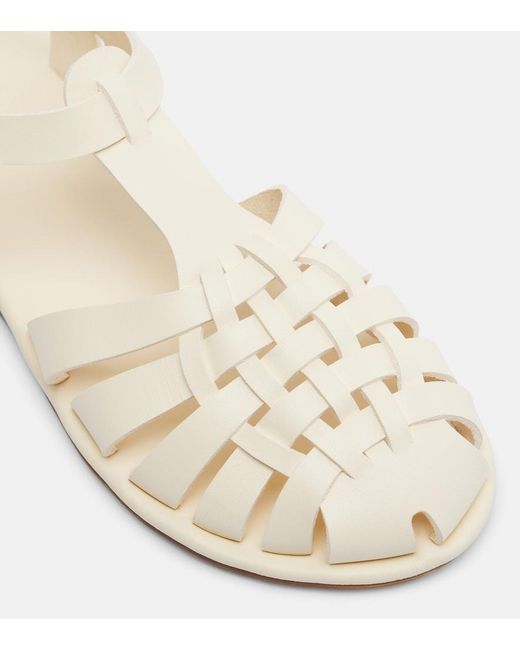 Ancient Greek Sandals Natural Karina Leather Fisherman Sandals