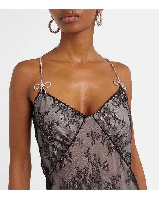 Blumarine Gray Rebrode Lace Midi Dress