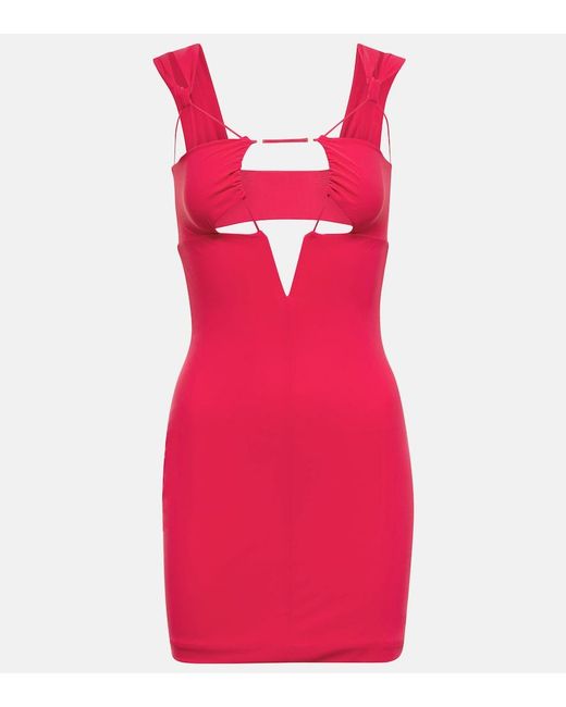 Nensi Dojaka Red Cutout Minidress
