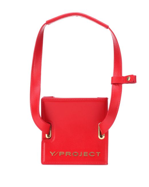 Y. Project Red Accordion Leather Shoulder Bag