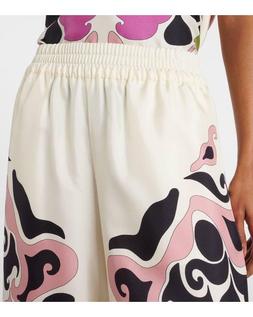 Pantalones Anchos De Sarga De Seda Estampada LaDoubleJ de color Multicolor