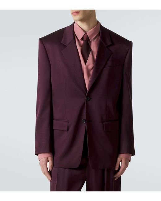 Saint Laurent Purple Silk Satin Blazer for men