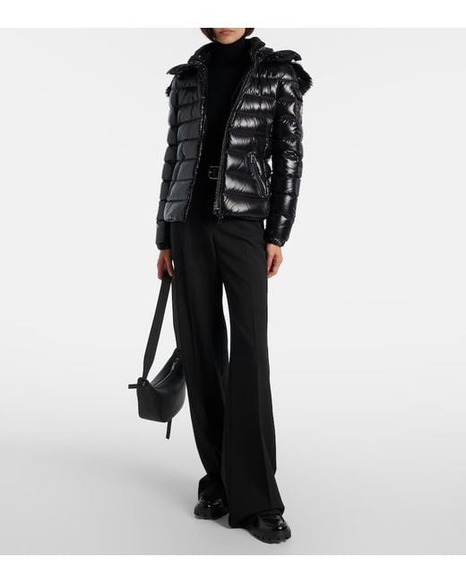 Moncler Black Badyf Faux Fur-Trimmed Down Jacket