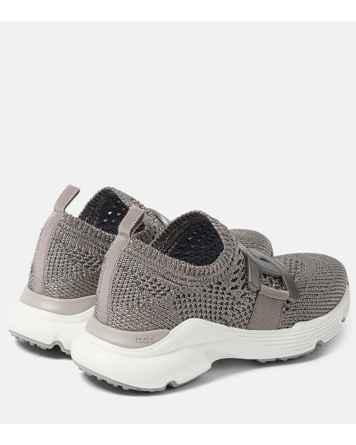 Tod's Gray Sport Run Leather-trimmed Sneakers