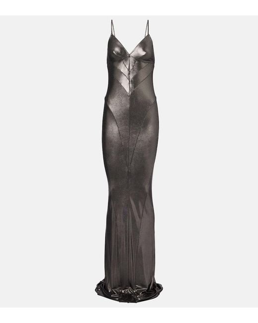 Rick Owens Metallic-Effect Jersey Gown