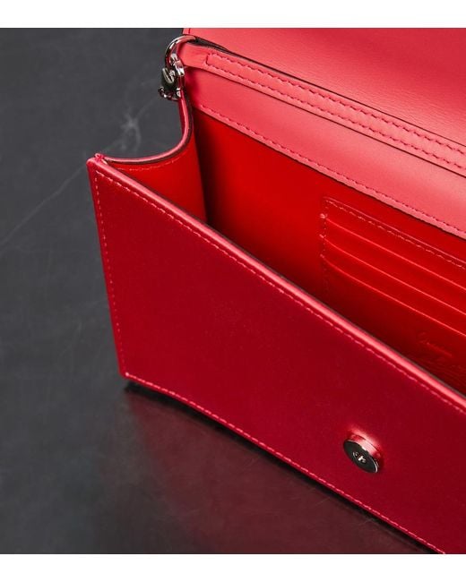 Christian Louboutin Red Small Logo Crepe Satin Clutch