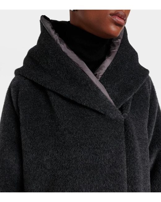 Max Mara Black Cube Orion Alpaca And Wool Down Coat