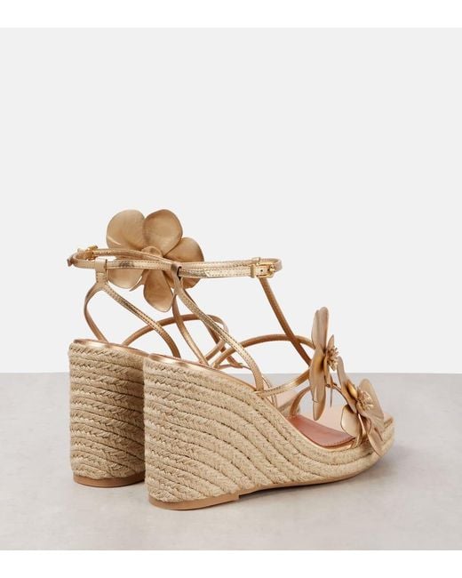 Zimmermann Orchid 110 Metallic Leather Wedge Sandals