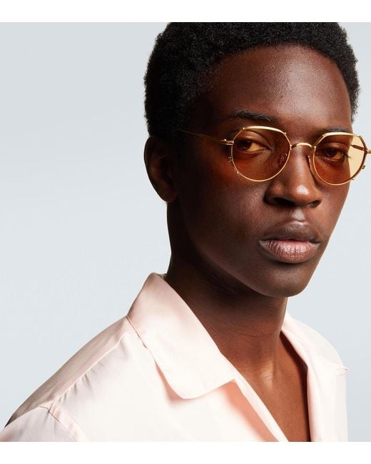 Jacques Marie Mage Brown Hartana Round Sunglasses for men