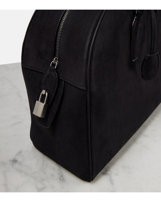The Row Black India 15.75 Suede Tote Bag