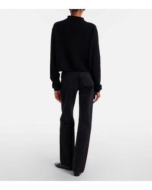 Khaite Black Danielle High-Rise Straight Jeans