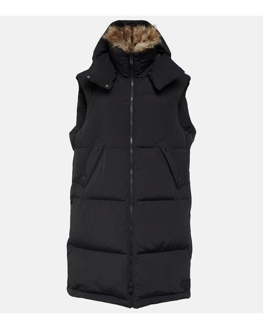 Yves Salomon Black Daunenweste Mit Shearling