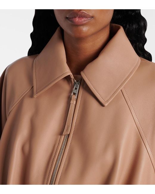 Loewe Brown Balloon Leather Jacket